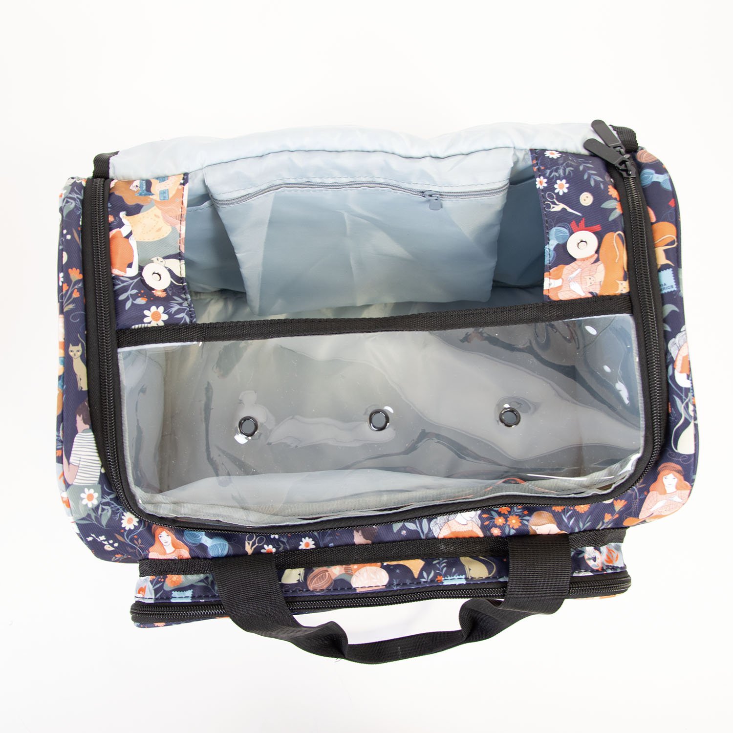 Bolsa para labores diseño exclusivo Lady Desidia azul marino