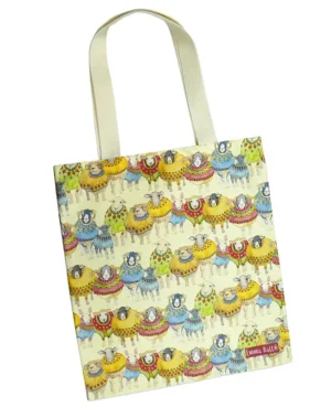 tote bag fondo amarillo ovejas emma ball