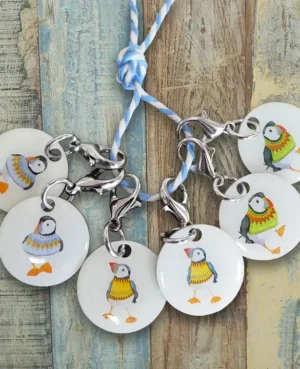 marcadores de ganchillo frailecillos