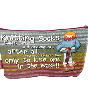 bolsa cremallera tejiendo calcetines